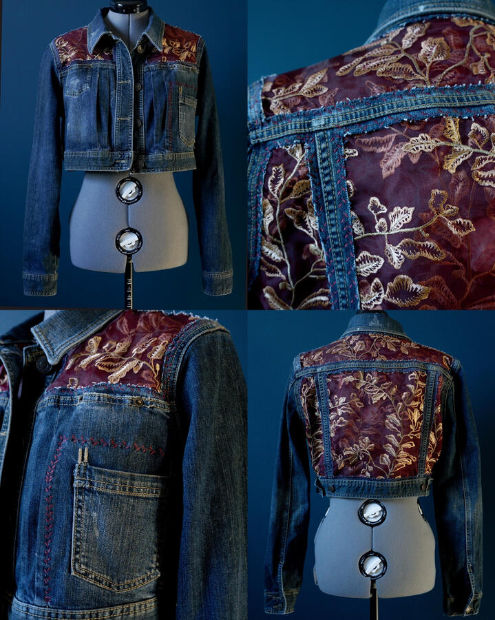 Upcycled jean jacket Upcycled jean jacket